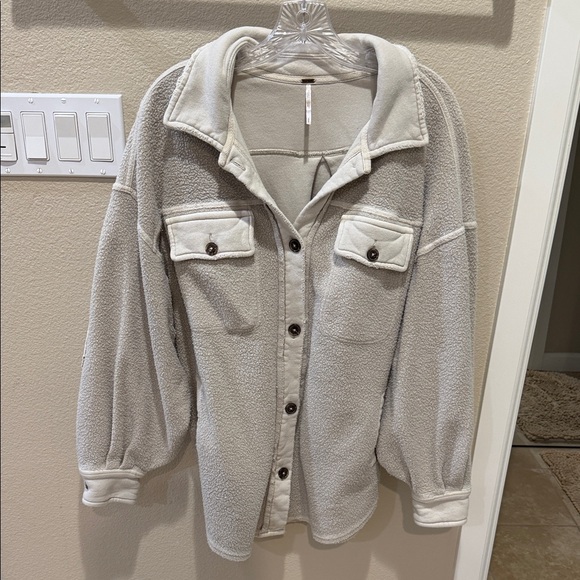 Free People Jackets & Blazers - Free People Cream Button-Up Jacket